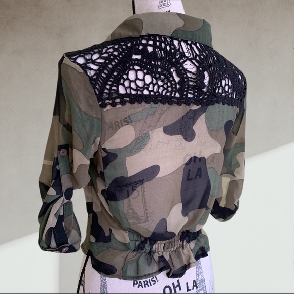 Camouflage & crotchet top xs - Picture 6 of 7